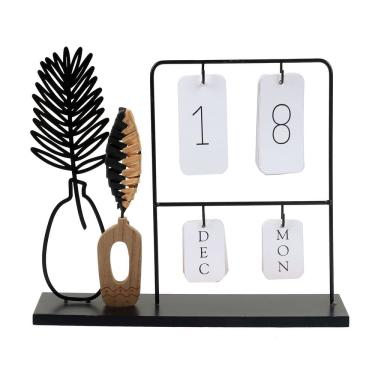 Imagem de Calendario Decorativo Em Metal E Mdf 24Cm