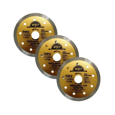 Imagem de Kit 3 Disco Diamantado Porcelanato Extra Fino 110X20Mm Matz