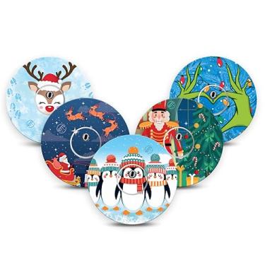 Imagem de ExpressionMed - Adesivos para Libre 3 (pacote com 5) - Feito nos EUA, impermeável, não desfia, fitas de sensor CGM pré-cortadas (Natal 2025)