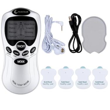Imagem de Aparelho TENS de Eletroestimulação para Fisioterapia - Portátil e Eficiente para Alívio de Dores Musculares, Massageador Muscular Acupuntura - 4 eletrodos (110v/220v) – Premium