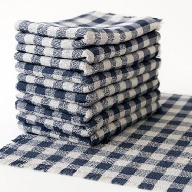 Imagem de Kit Panos de Chão Grande 63x43 Algodão Branco ou Xadrez Saco Duplo Limpeza Pesada (Kit 6 Pano de Chão Xadrez)