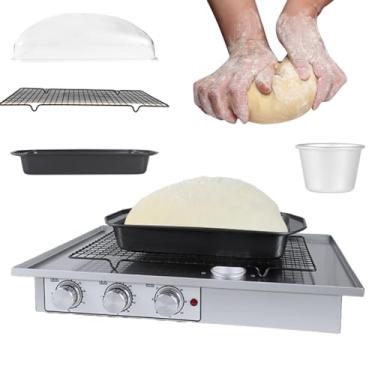 Imagem de Máquina de fermentação de pão, umidade e temperatura ajustáveis, tempo de 0-120min, provador de massa de grande capacidade com copo umidificador e grade, para fazer pão, iogurte, pães cozidos no vap