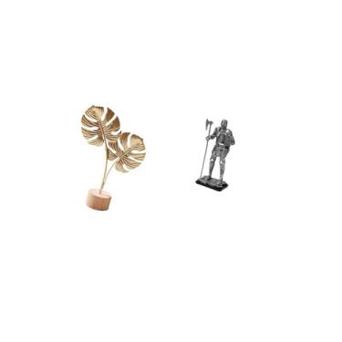 Imagem de Fenteer Escultura de Folha de Metal Abstrata Nórdica E Estatueta de Cavaleiro, Ornamento de Mesa, Decoração Criativa para Entrada, Lareira, Quarto, Festa, Pre