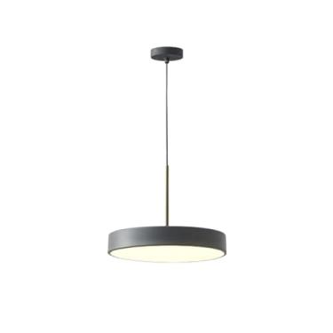 Imagem de KSSTEVNBD Lustre moderno minimalista disco pendente luz redonda ultra fino lustre de LED luminária suspensa moderna com abajur acrílico para escritório, sala de jantar, sala de reunião, cozinha ilha
