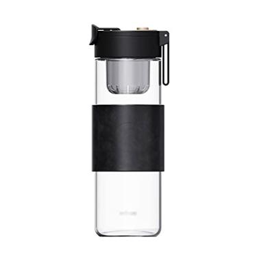 Imagem de WYUYIWH Copos de café Garrafas de água de vidro de cerâmica para beber chá com filtro de infusor magnético garrafa de chá separação de água garrafa de bebida de inauguração de casa (cor: branco)