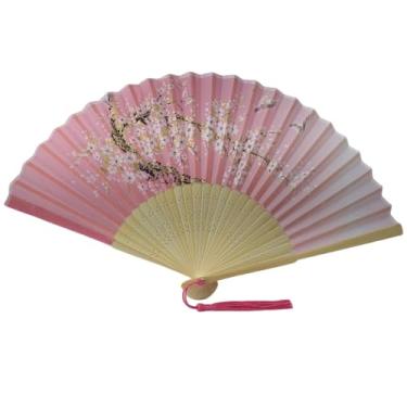 Imagem de Leque de Madeira Oriental Japonês Ventilador de Mão Estampado Chique(0113-1)