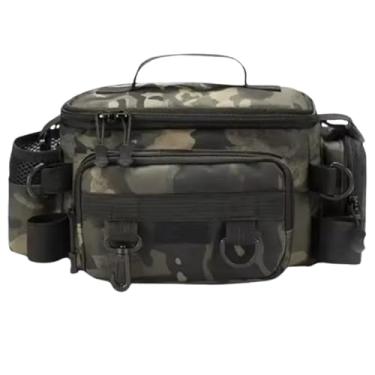 Imagem de Bolsa Mochila Impermeável Para Pesca Camuflada C/ 11 Ganchos