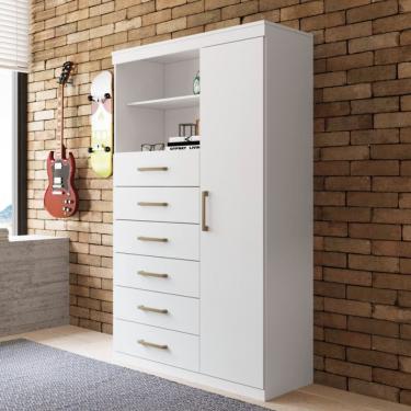 Imagem de Comoda Multiuso 1 porta 6 gavetas Maraba - Santos Andira