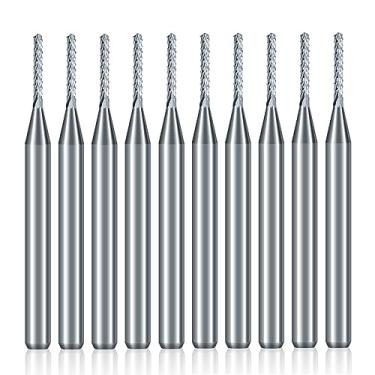 Imagem de WZFC Conjunto de fresa PCB Ferramentas de fresa CNC de carboneto Fresas de extremidade CNC de haste de 3,175 mm, 10 peças de 3,0 mm