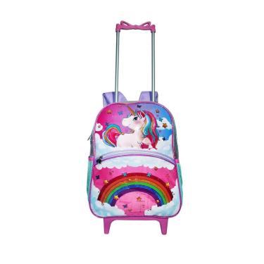 Imagem de Mochila Unicórnio Rodinhas Meninas Escolar Grande Dl1328