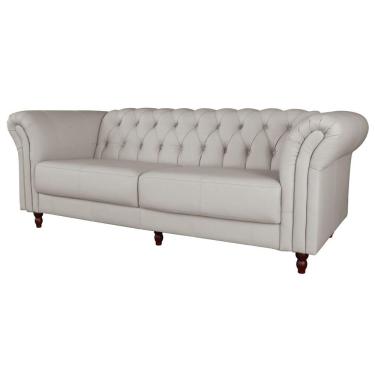 Imagem de Sofá 3 Lugares Maggiore 220cm Couro Off white - Gran Belo