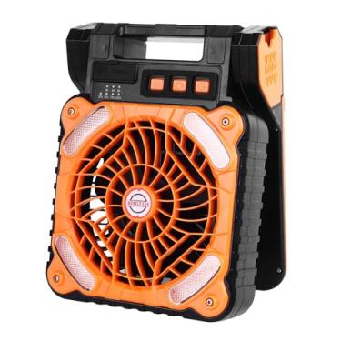 Imagem de Generic Ventilador Movido a Energia Solar, Ventilador Solar de Baixo Ruído 4,5 M/s 4 Velocidades Ajustáveis ​​para Atividades Ao Ar Livre (Laranja)