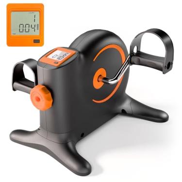 Imagem de Mini bicicleta ergométrica pedal exercitador sob a mesa peddler bicicleta terapêutica portátil com monitor digital (preto)