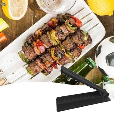 Imagem de Molde manual de prensa de plástico, máquina de kebab longo reutilizável para churrasqueira artesanal - preto