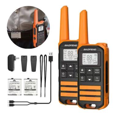 Imagem de Kit 2 Rádios Comunicadores Baofeng F22 Walk Talk Bidirecional 1400mAh