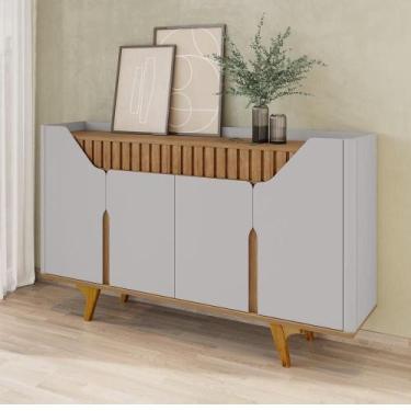 Imagem de Balcão Buffet 4 Portas Tamisa 160 Cm Bechara Off White Naturalle - BEC