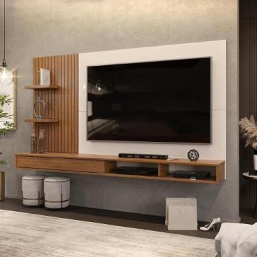 Imagem de Painel Suspenso Tv 60 Pol 190 Cm Bento Freijó Off White Dj Móveis Frei