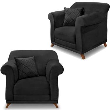 Imagem de Kit 2 Poltronas Decorativas Retro Polo Veludo 2237 Ezz 2237 - MILANI M