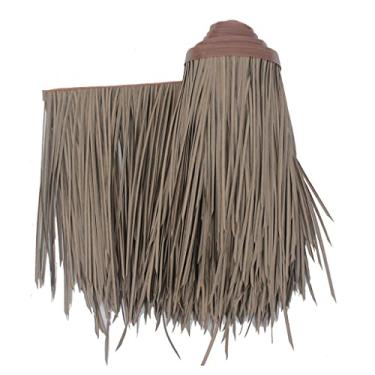 Imagem de Rolo de telhas de palha sintética de palmeira, retardador de chamas Tiki Bar Huts Painéis de telhado de palha capa de guarda-chuva jardim decoração de bar tropical 50 x 100 cm (amarelo c, 0,5 x 8 m