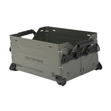 Imagem de Base Tática de Caixa Aberta, Fácil de Montar Caixa de Armazenamento de Alumínio Multifuncional Ao Ar Livre Com Hastes Magnéticas, Saco de (Cinza escuro Areia verde)