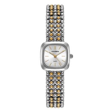 Imagem de Relogio Mondaine Feminino Ref: 32989lpmvbm3 Bracelete Retangular Bicolor