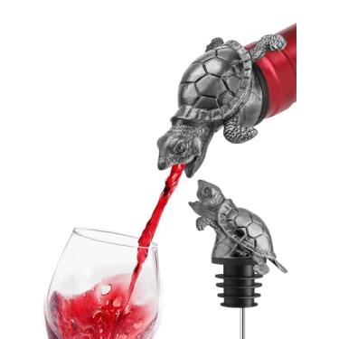Imagem de Despejador de vinho e rolha de garrafa, bico aerador sem gotejamento serve para garrafas de vinho/licor padrão, acessório de barra de liga de zinco com cortiça de silicone segura, dispensador de vinho