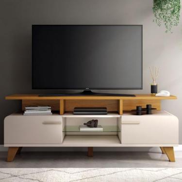 Imagem de Rack Para Sala de Estar TV 60 Pol Orgânico 160cm Émile B01 Off White C
