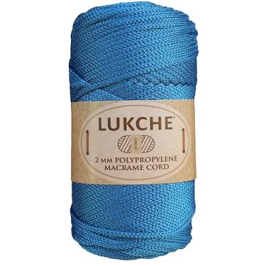Imagem de Cordão de macramê de poliéster 2 mm x 125 metros, corda de macramê premium 100% polipropileno, fio colorido, bolsa de macramê de crochê para cabides de parede, bolsas, placas inferiores, tapetes (azul