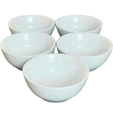 Imagem de Jogo de 5 Tigelas de Porcelana Branca de 250ml para Açai e Sobremesas 