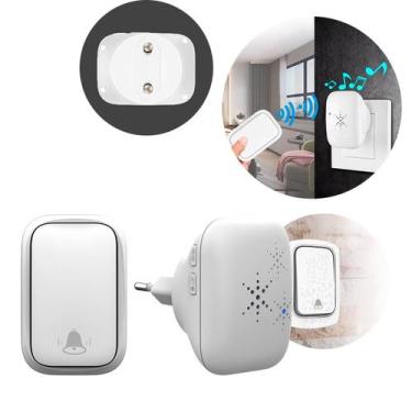 Imagem de Campainha Residencial Sem Fio com 38 Melodias Branco - Genérica