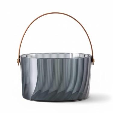 Imagem de Balde para Cerveja e Gelo Acrílico Moderno com Alça de Couro 4L, Bar, Festas, Churrascos e Eventos, Sofisticação com Praticidade