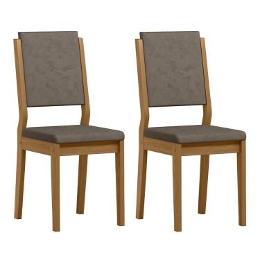 Imagem de Conjunto 2 Cadeiras Carol Ypê/camurça Marrom - New Ceval