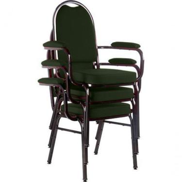 Imagem de Kit Com 3 Cadeiras Para Auditório Linha Hotel Verde