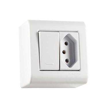 Imagem de Interruptor Simples + Tomada 10a Tramontina Lizflex - Conjunto Elétrico