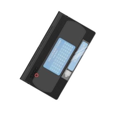 Imagem de Limpador de cabeça de videocassete para reprodutores de VHS, fita de limpeza de cabeça de vídeo VHS, tecnologia úmida e reutilizável 50 vezes, kit de limpeza de cabeça de vídeo com líquido de limpeza