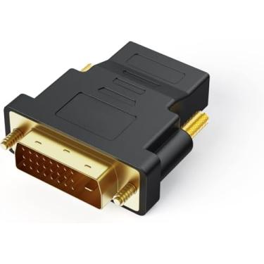 Imagem de Adaptador DVI para HDMI, conversor DVI bidirecional macho para HDMI fêmea, suporta 1080P, 3D para PS5, PS4, TV Box, Blu-ray, projetor, HDTV