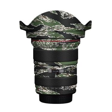 Imagem de Adesivo para câmera EF 17-40 4 com tampa de lente antiarranhões para Canon EF 17-40 mm F4 Adesivo de película protetora (camuflagem listrada)