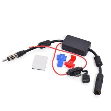 Imagem de SZSAUTO Amplificador de sinal de antena de carro universal 12 V estéreo para veículos FM AM amplificador de sinal para carro, caminhão, SUV, barco marítimo, UTV, RV, áudio, rádio, estéreo, mídia