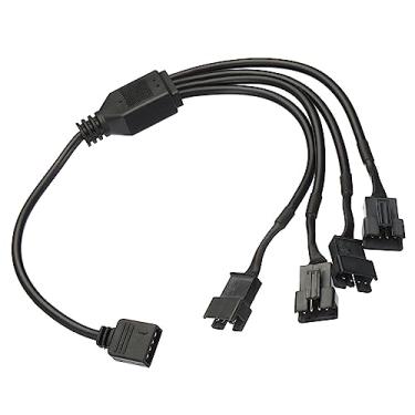 Imagem de Generic Divisor ARGB, conector adaptador de cabo de extensão macho de 12 V 4 pinos para SM e 4 pinos, endereçável para PC, ventoinha, energia, computador, chassi, placa-mãe, estilo 1 a 4