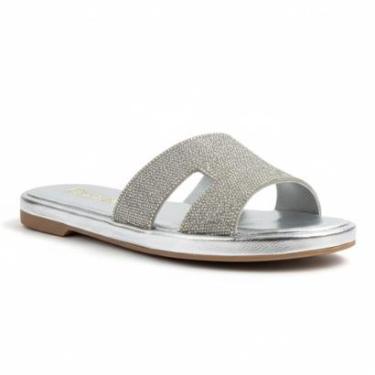 Imagem de Sandália Rasteira Santinelli Feminina Slide com Tira de Brilho Conforto e Estilo-Feminino