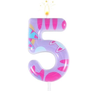Imagem de Vela com número de aniversário com tema de gato, decorações de aniversário de gato de desenho animado, número de gato, vela, topo de bolo, decorações de festa de aniversário para meninas e meninos
