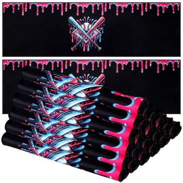 Imagem de Lounsweer 30 peças de toalha de praia de beisebol com estampa de sorvete, 101,6 cm x 30,5 cm, toalha de natação, piscina, refrescante, beisebol, softball, presente para jovens, presente para jovens