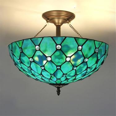 Imagem de Luminária pendente contemporânea de vidro colorido com LED, estilo americano criativo, para sala de estar, restaurante, quarto, hotel, casa de campo, corredor, café, bar, lustre de vidro col