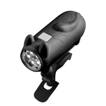 Imagem de Lanterna de Bicicleta,LED Com 3 Modos E Buzina | Luzes de Bicicleta Recarregáveis com Buzina | Para Estrada Montanha Cidade Scooter Elétrico Ciclismo Noturno Segurança