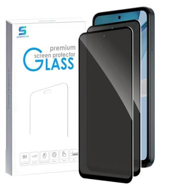 Imagem de SVMONGWA Pacote com 2 protetores de tela de privacidade para Motorola Moto G 5G 2023, película de vidro temperado anti-espião de cobertura total, dureza 9H, sem bolhas, fácil de instalar