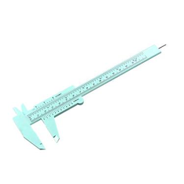 Imagem de Uxcell Vernier Caliper 150 mm Mini régua plástica de escala dupla ferramenta de medição verde