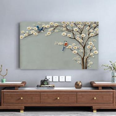 Imagem de Capa protetora contra poeira para TV interna de 32 a 65 polegadas extensível para televisões/computador, protetor de tela universal LCD/LED, quarto, sala de estar, arte decorativa-flor5||165 cm