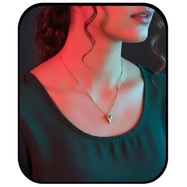 Imagem de Siddhatva Colar feminino banhado a ouro 14 k com corrente de coração não manchada delicada, moderna, banhado a ouro, pingente, brincos, joias