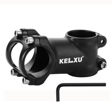 Imagem de Kelxu Haste de bicicleta de 31,8 mm, haste de guidão de liga de alumínio leve de 7 graus de 60 mm compatível com mountain bike, bicicleta de estrada, BMX (preto)