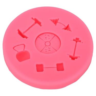 Imagem de Haltere de silicone para molde de fondant, ferramenta de cozimento com tema fitness para decorações de bolo, chocolate, doces, artesanato, material de silicone reutilizável e